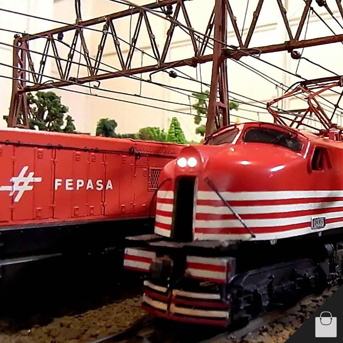 Frateschi Electric Locomotive V8 Fepasa Phase II 3052 HO Miniature Train Brazil