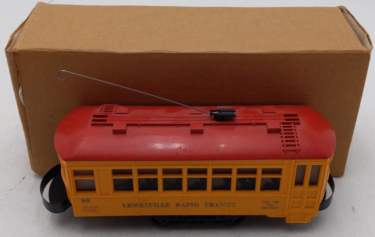Lionel 60 Vintage O Lionelville Motorized Rapid Transit Trolley/Box