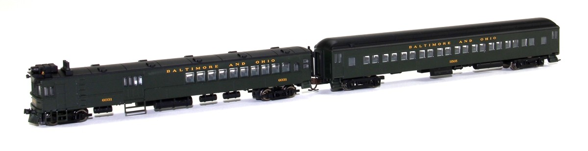 Bachmann 81466 N Baltimore and Ohio EMC Electric Doodlebug & Trailer Coach (DCC)
