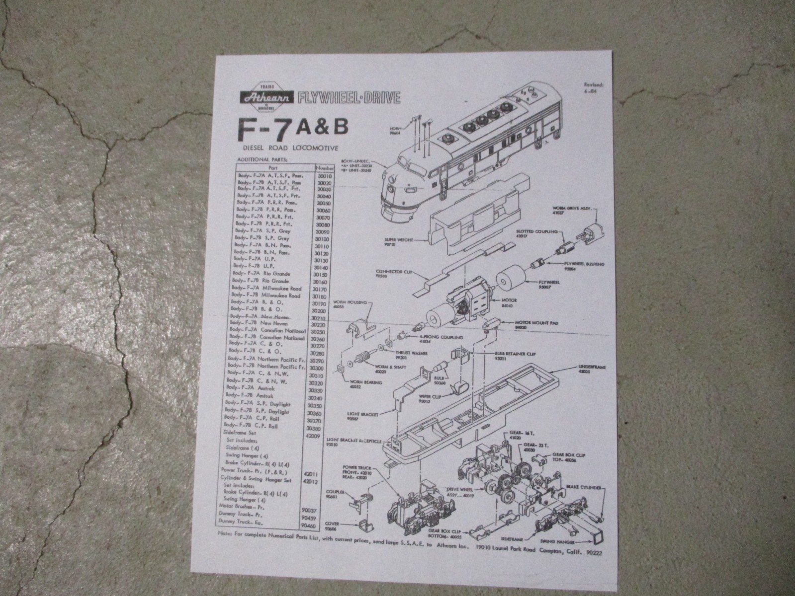Athearn HO , Track Tested F7A Diesel,Burlington Northern #9760