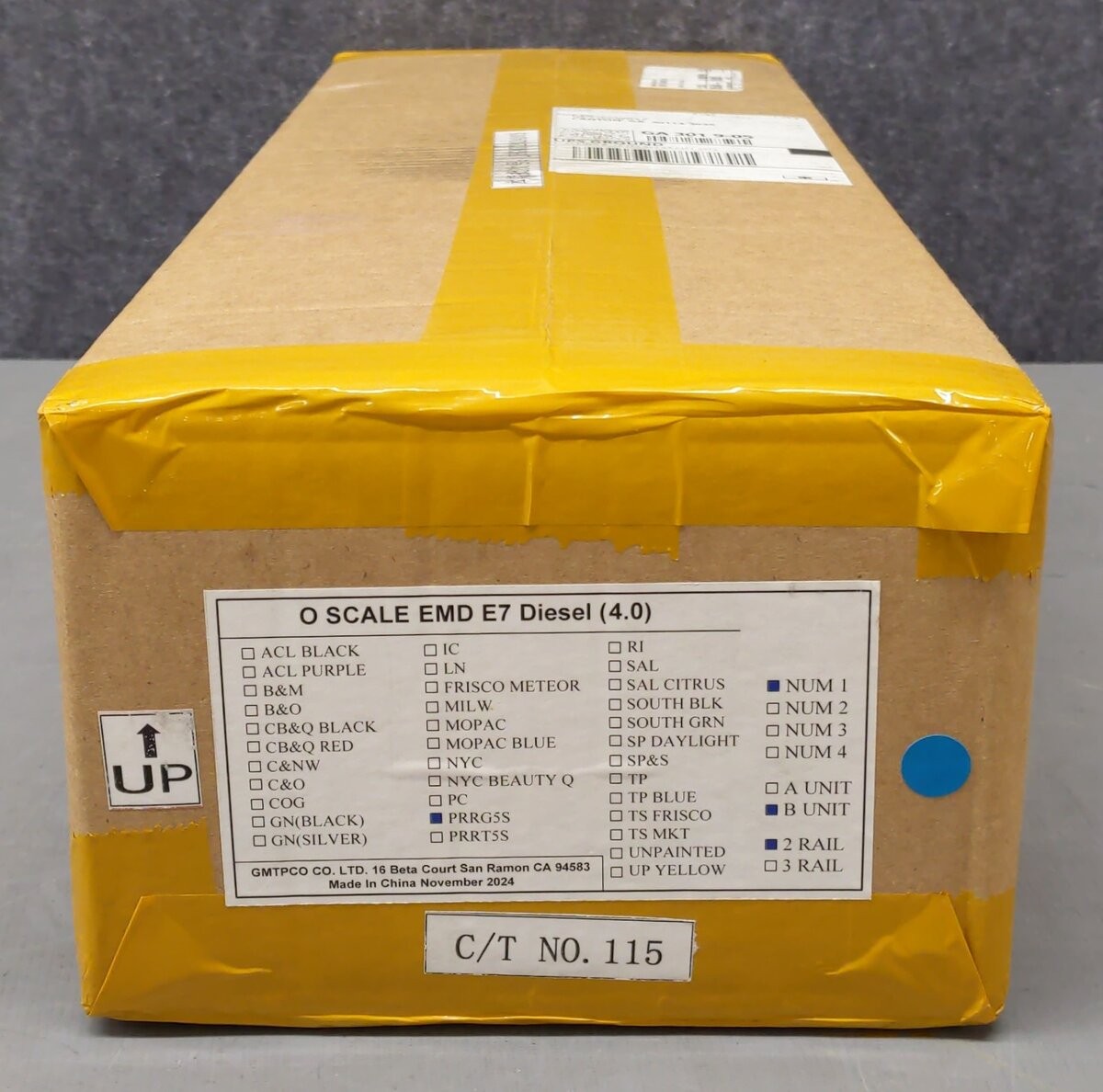 Sunset Models O ABS Plastic PRR EMD E7 Diesel Engine (4.0) B-Unit (2-Rail) MT