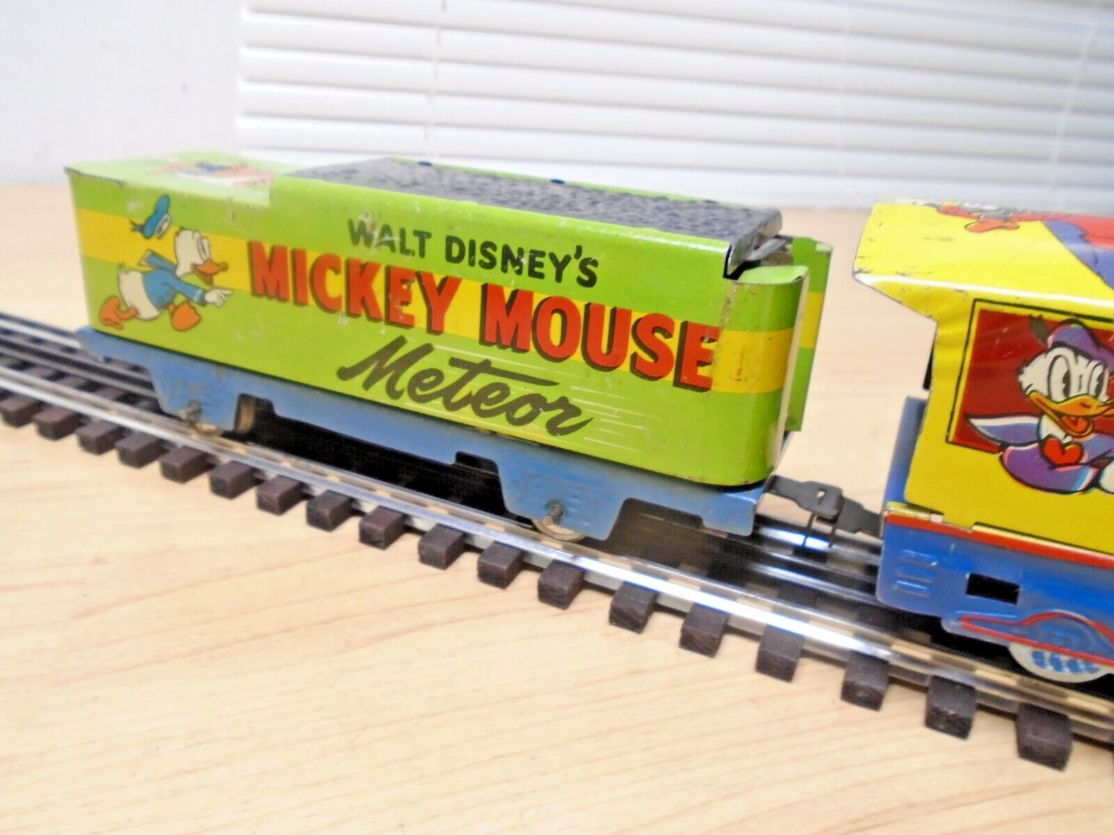 c50s Marx Disney Mickey Mouse O Ga Windup Loco 0-4-0 & Meteor Tender w/Key Runs