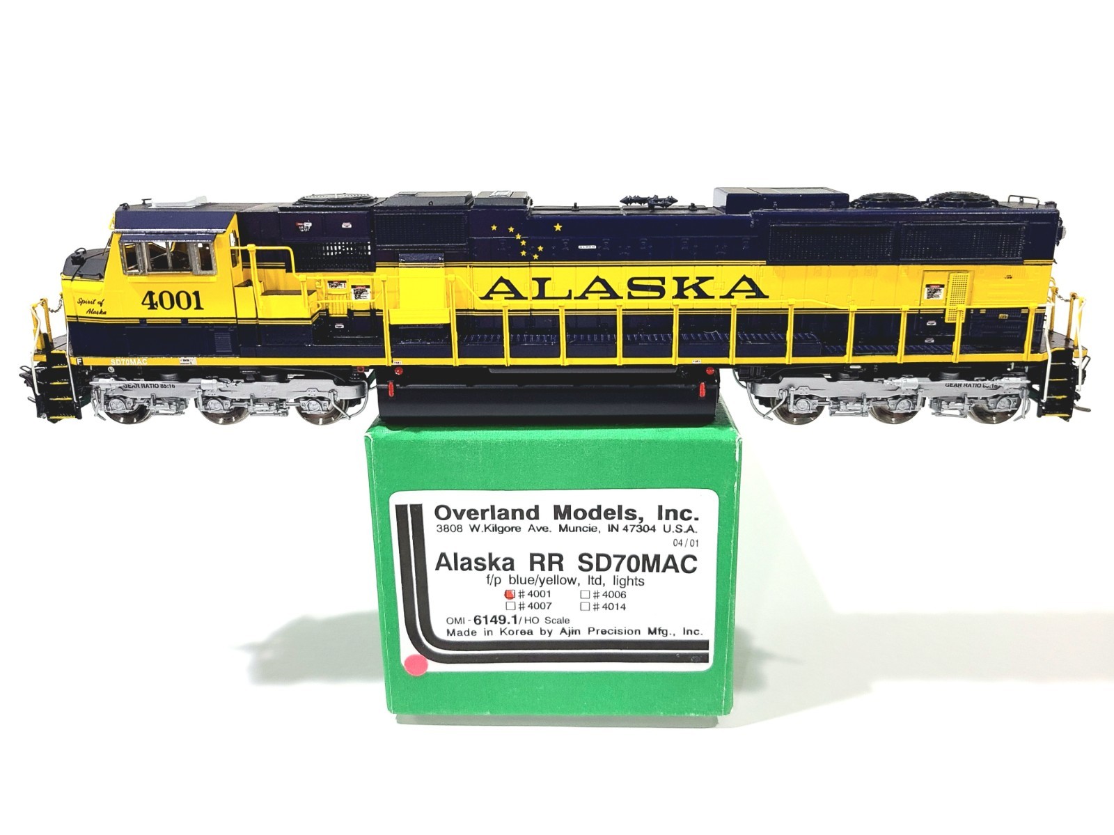 Overland OMI ARR EMD SD70MAC Alaska Railroad #4001 HO Brass Model #6149.1