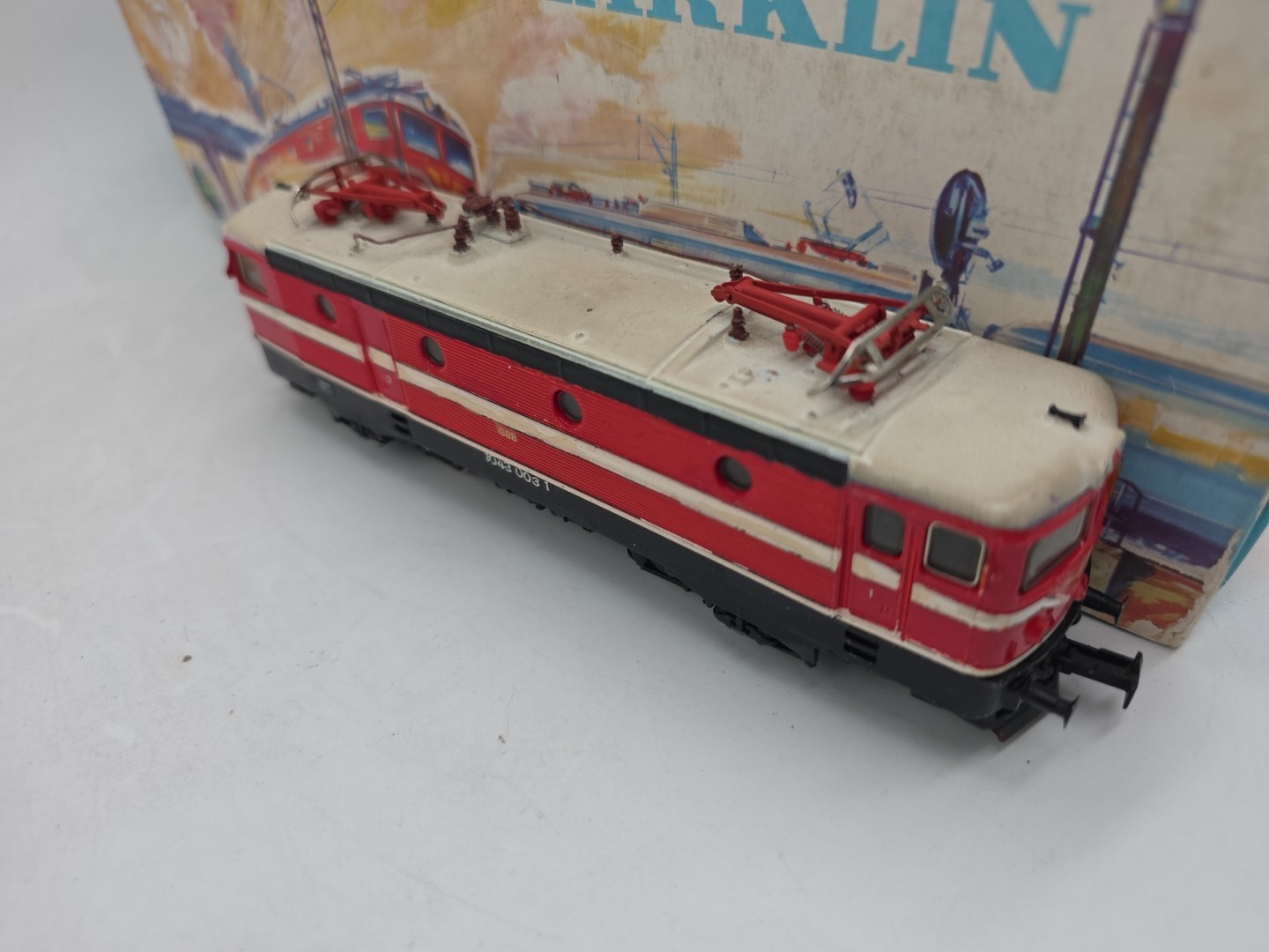 Marklin Hamo 8343 OBB 1043 003-1 Red With Large White Stripes And Front V