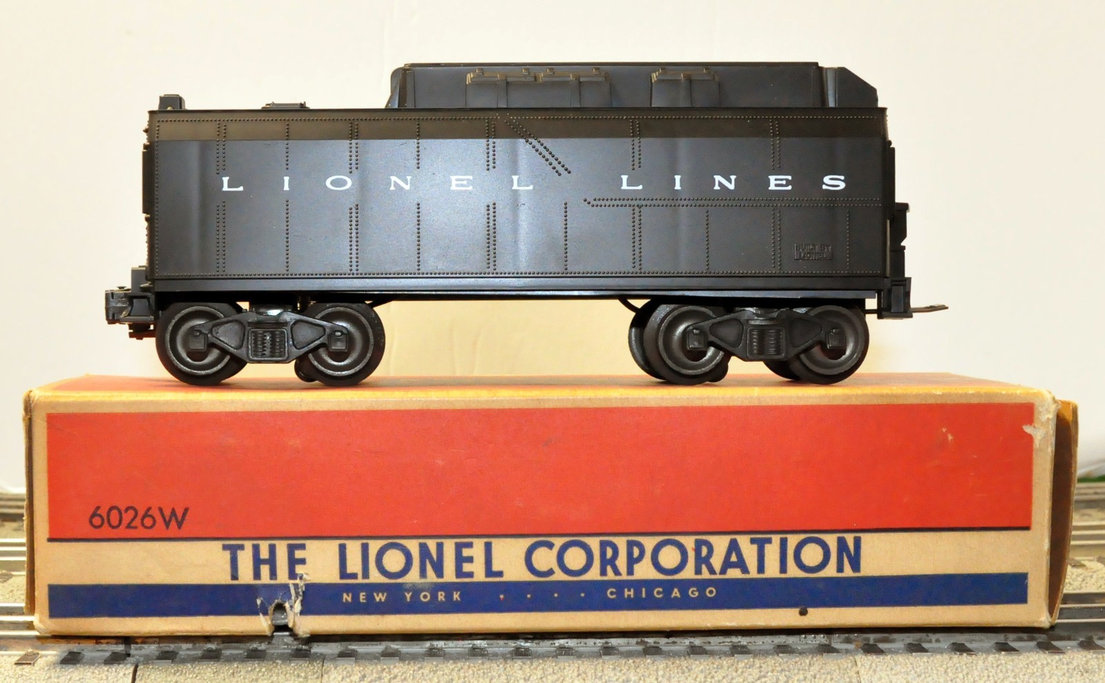 Lionel 6026W Tender with Original Box Fully Serviced Tender Shell is a Repro