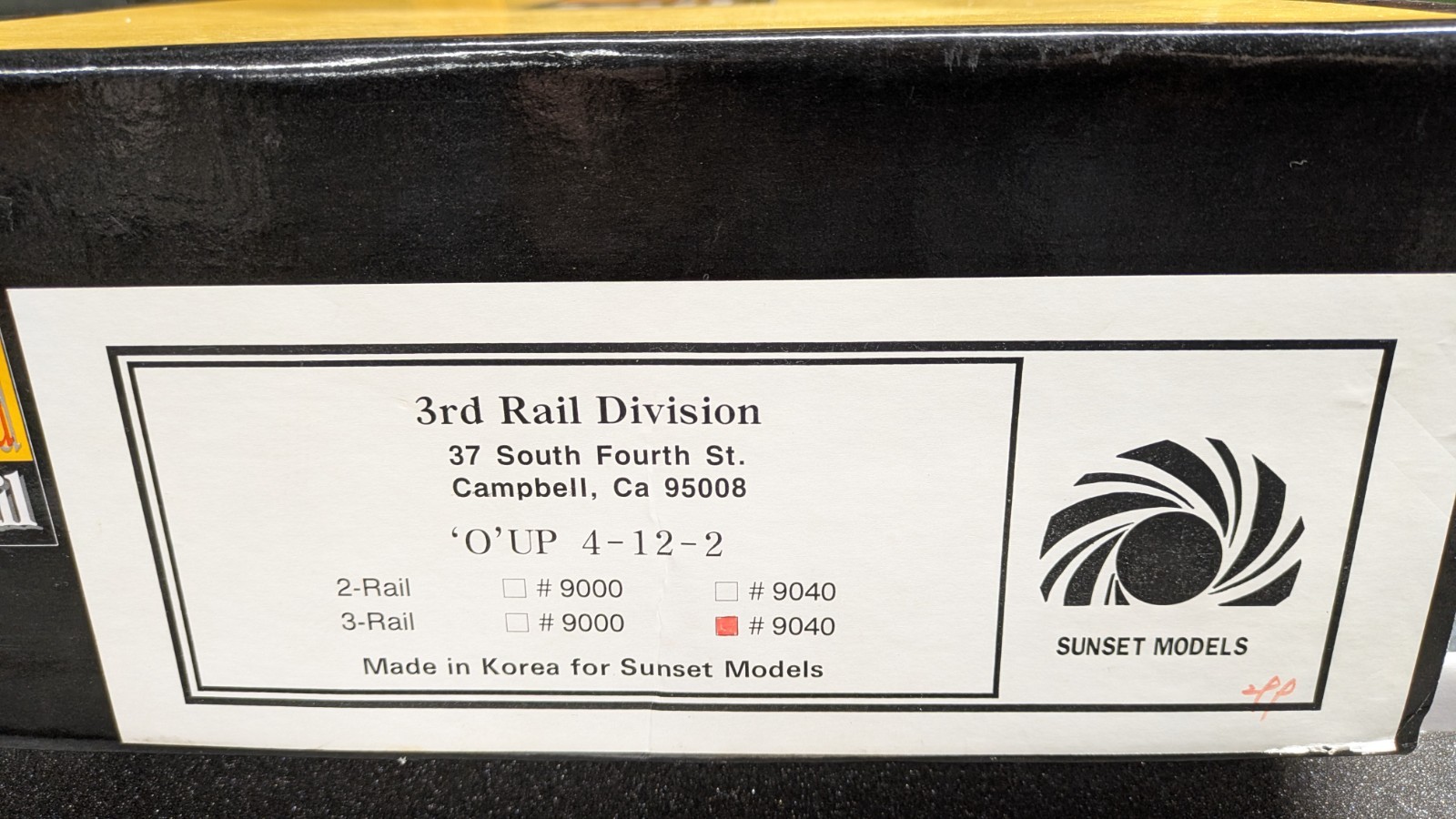 3rd Rail Sunset Models Brass #9040 ‘O’ UP Steam Engine 4-12-2 (3-rail)
