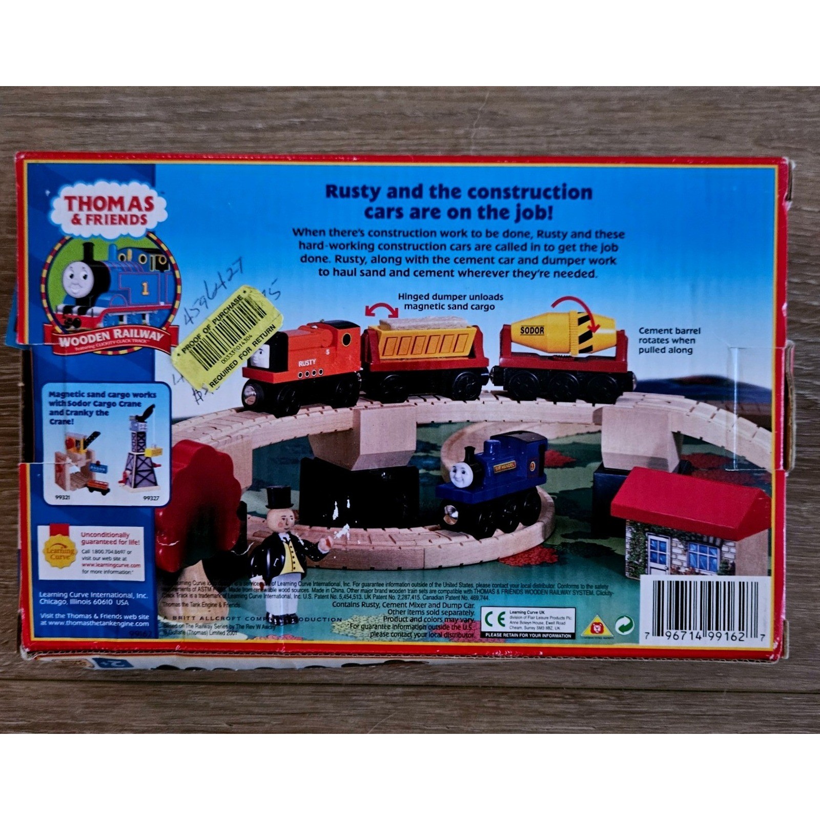Thomas Wooden Railway Rusty with Construction Cars Train Set NIB 99162 Vintage