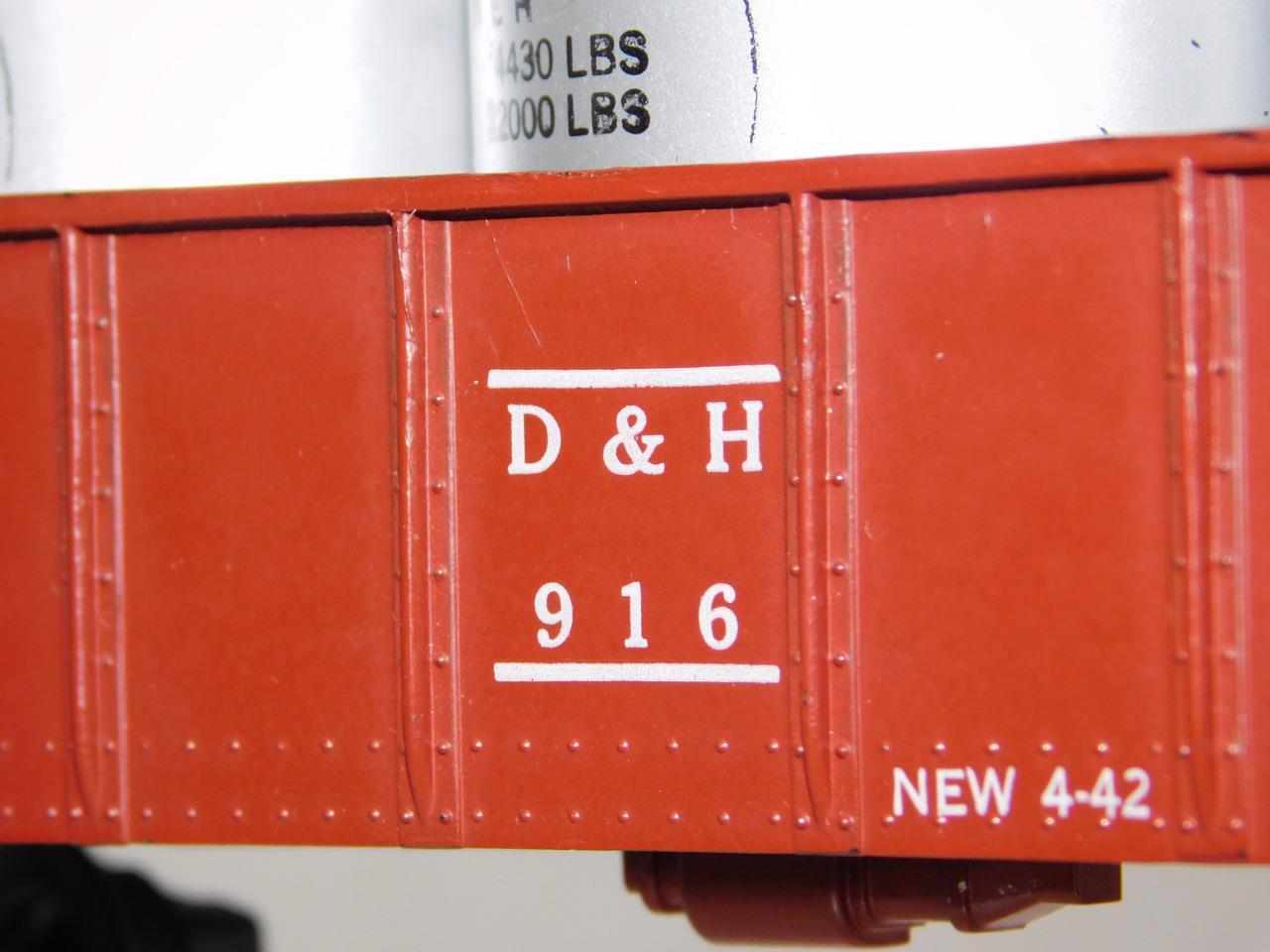 CLEAN American Flyer 916 Delaware Hudson Gondola w/5 cannister D&H EARLY version