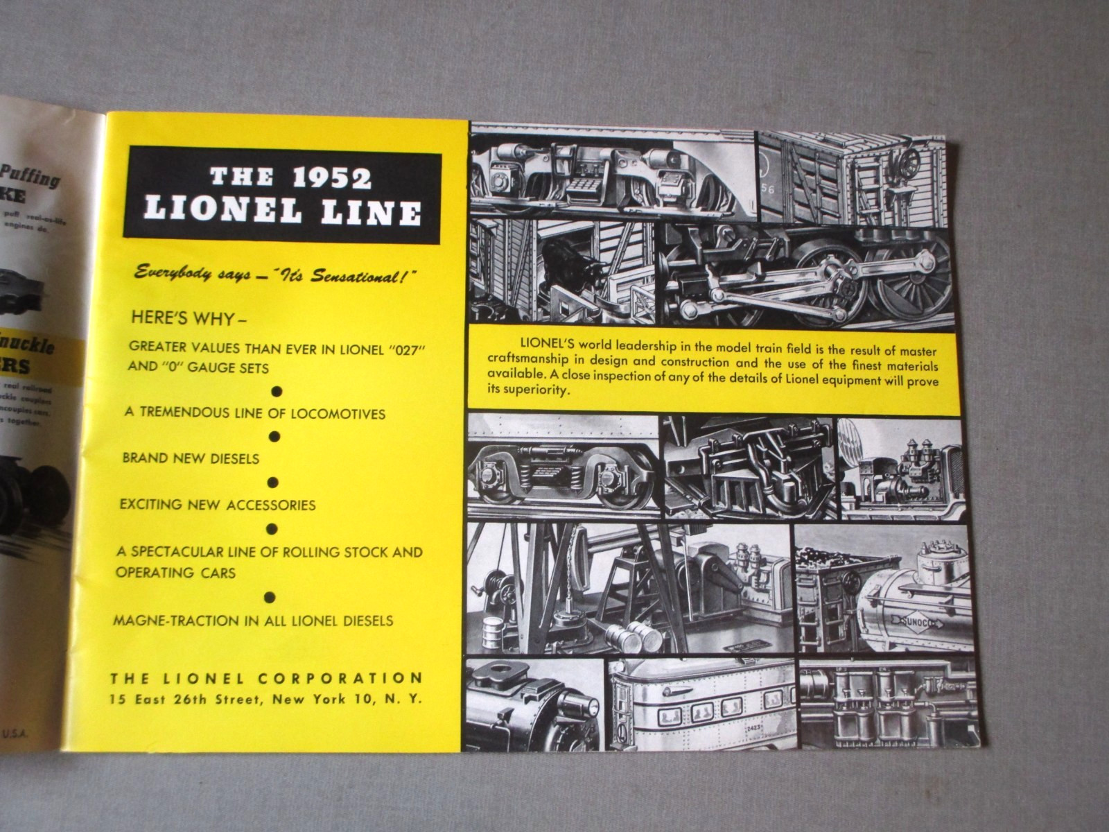 1952- LIONEL TRAINS- DEALER ADVANCE SALES NEW MODELS CATALOG- EXC- O- GAUGE LOCO