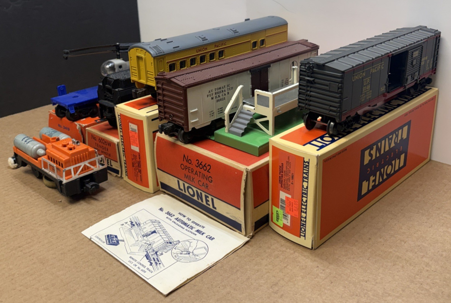 Vintage Lionel O Gauge Electric Trains Union Pacific Vintage Train Car Set
