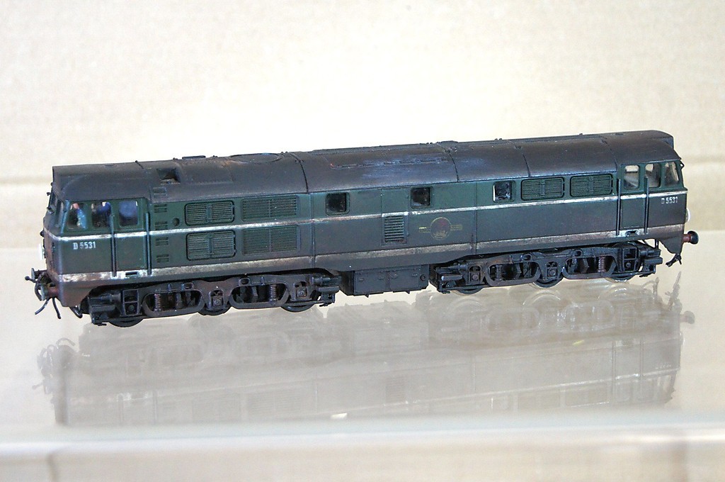 AIRFIX KIT BUILT BR GREEN CLASS 31 A1A-A1A DIESEL LOCO D5531 WEATHERED mx