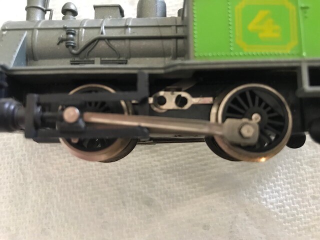 Playart HO Scale 0-4-0 Steam Engine #4 H-602 Green Brown Metal-Silver
