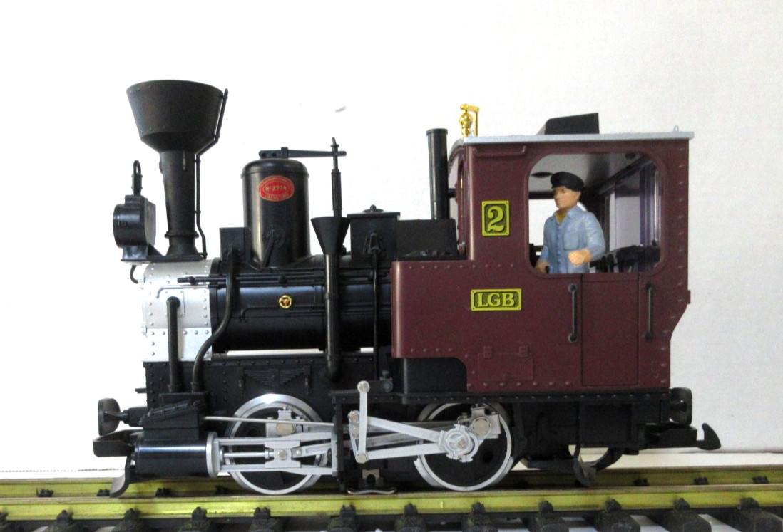 LGB 20211.1 BROWN CAB #2 STEAM 0-4-0 ENGINE w/ SMOKE