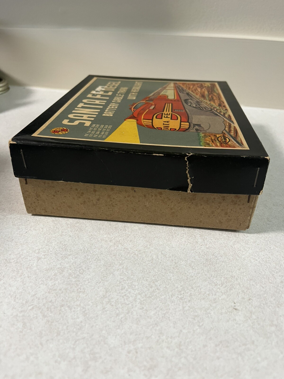 Vintage KDR Japan Tin Litho Santa Fe Diesel Train Battery Operated w/ Box
