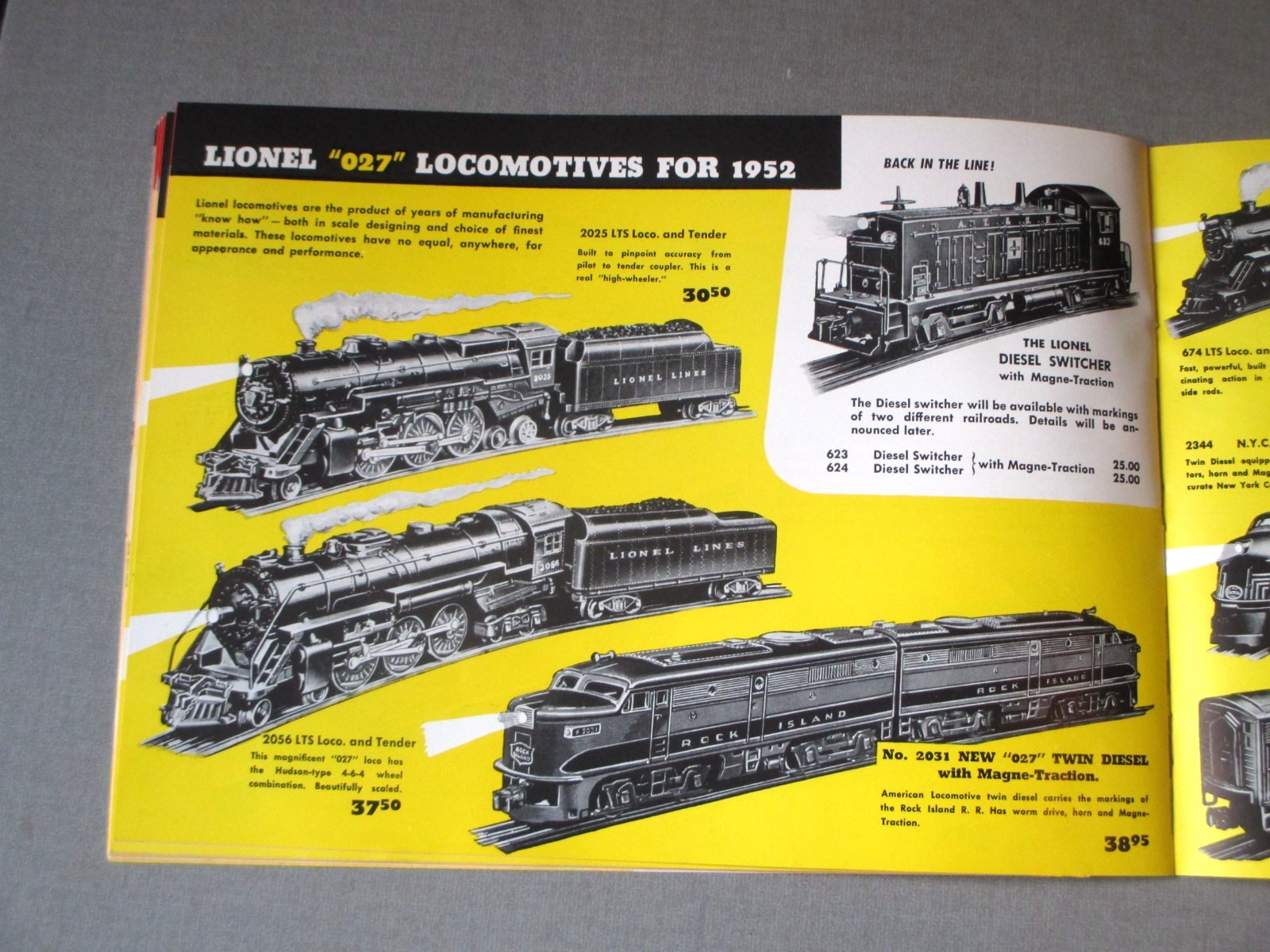 1952- LIONEL TRAINS- DEALER ADVANCE SALES NEW MODELS CATALOG- EXC- O- GAUGE LOCO