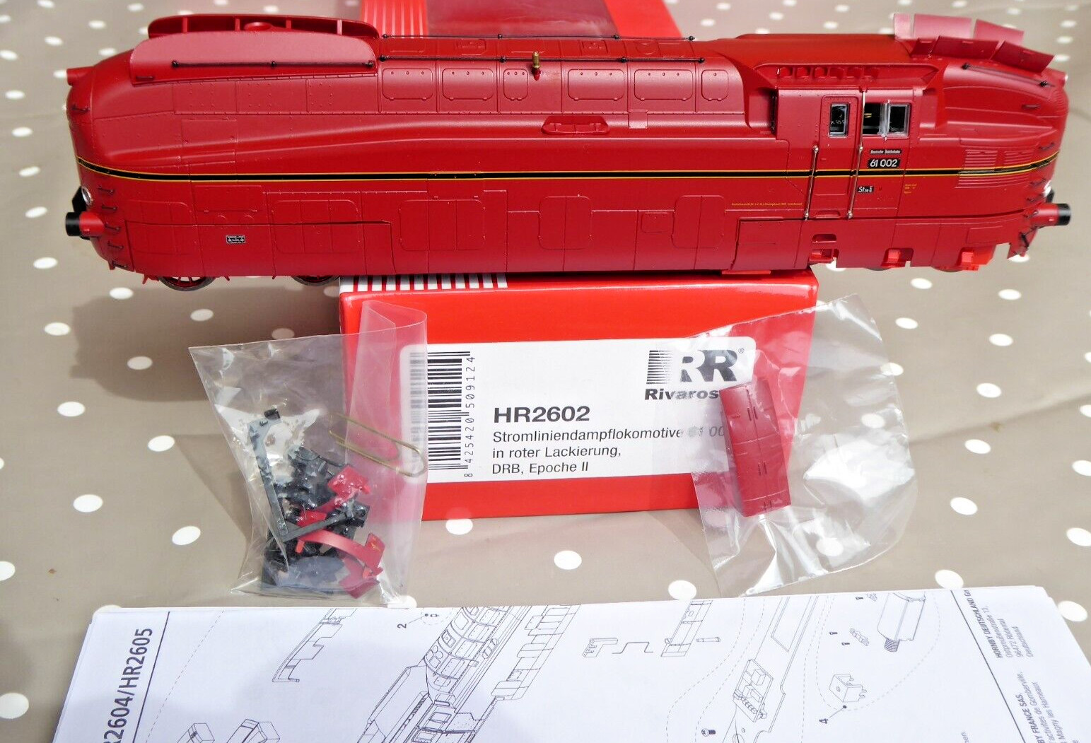 Rivarossi Hr 2602 H0 Steam Br 61 002 Henschel-Wegmann DRG Epoch 2, Top with Dss