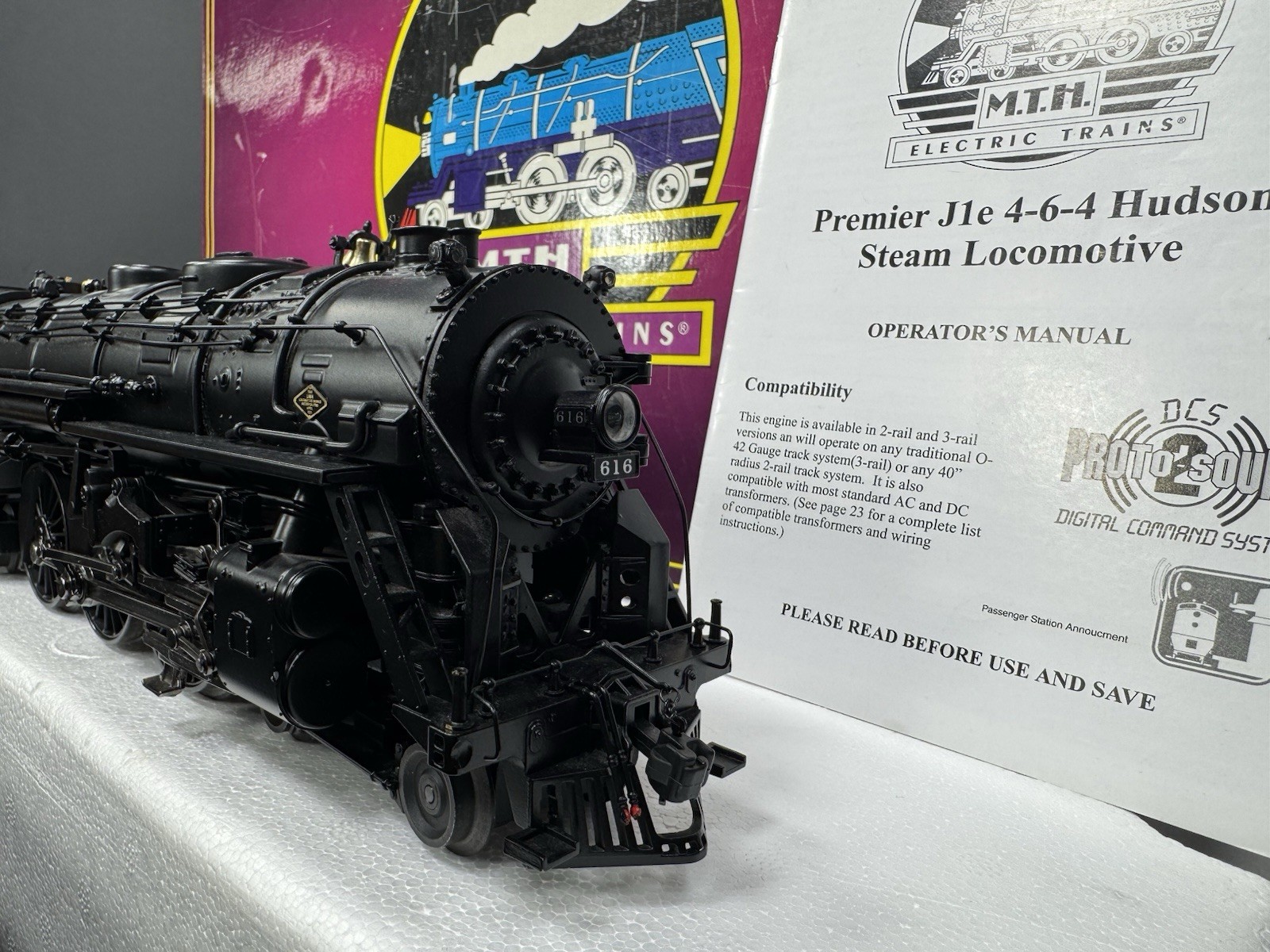 MTH 20-3157-1 Boston & Albany B&A J-1e Hudson steam engine #616 PS 2.0 BCR EX
