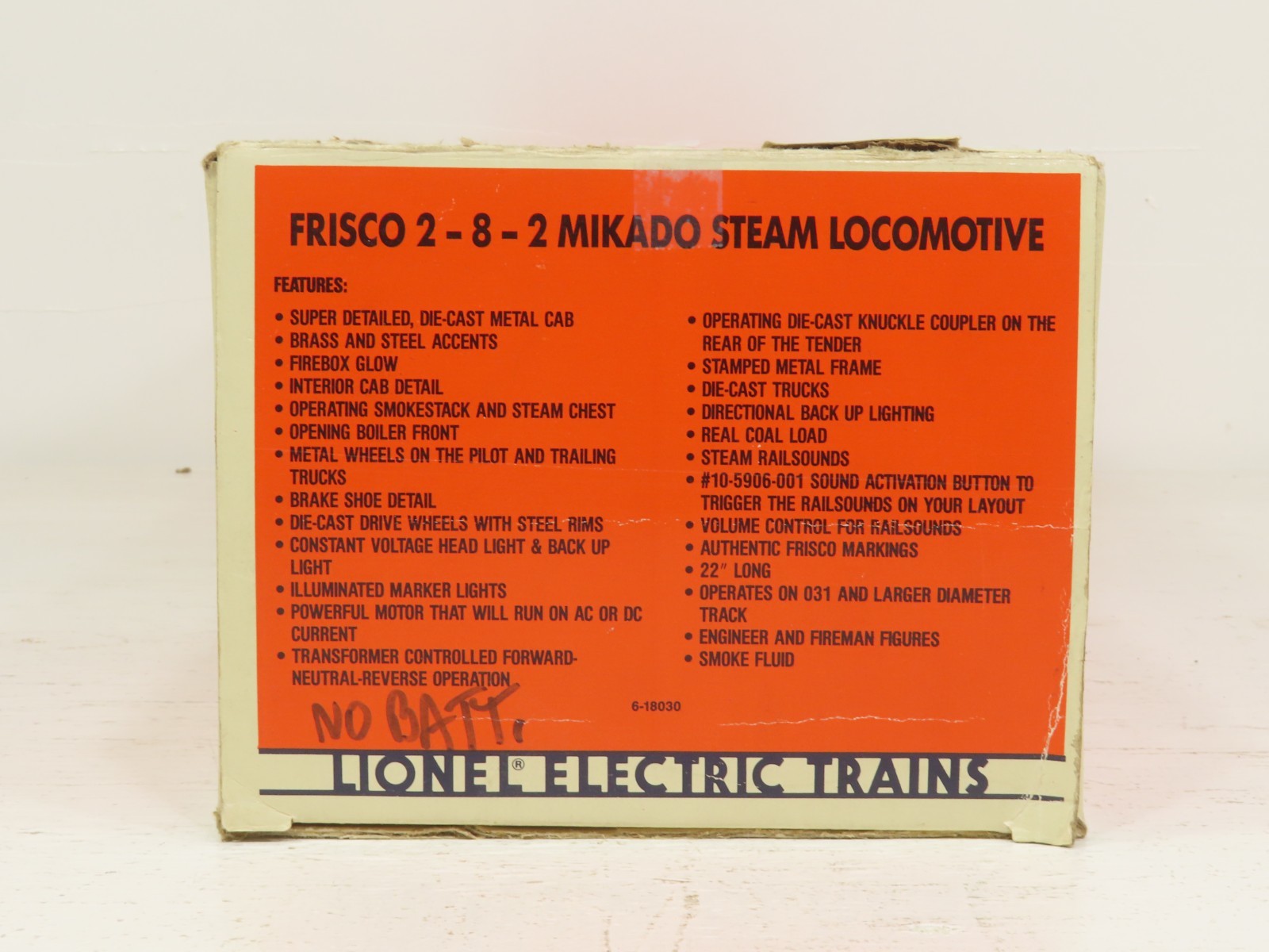 Lionel 6-18030 Fisco 2-8-2 Mikado Steam Locomotive LN