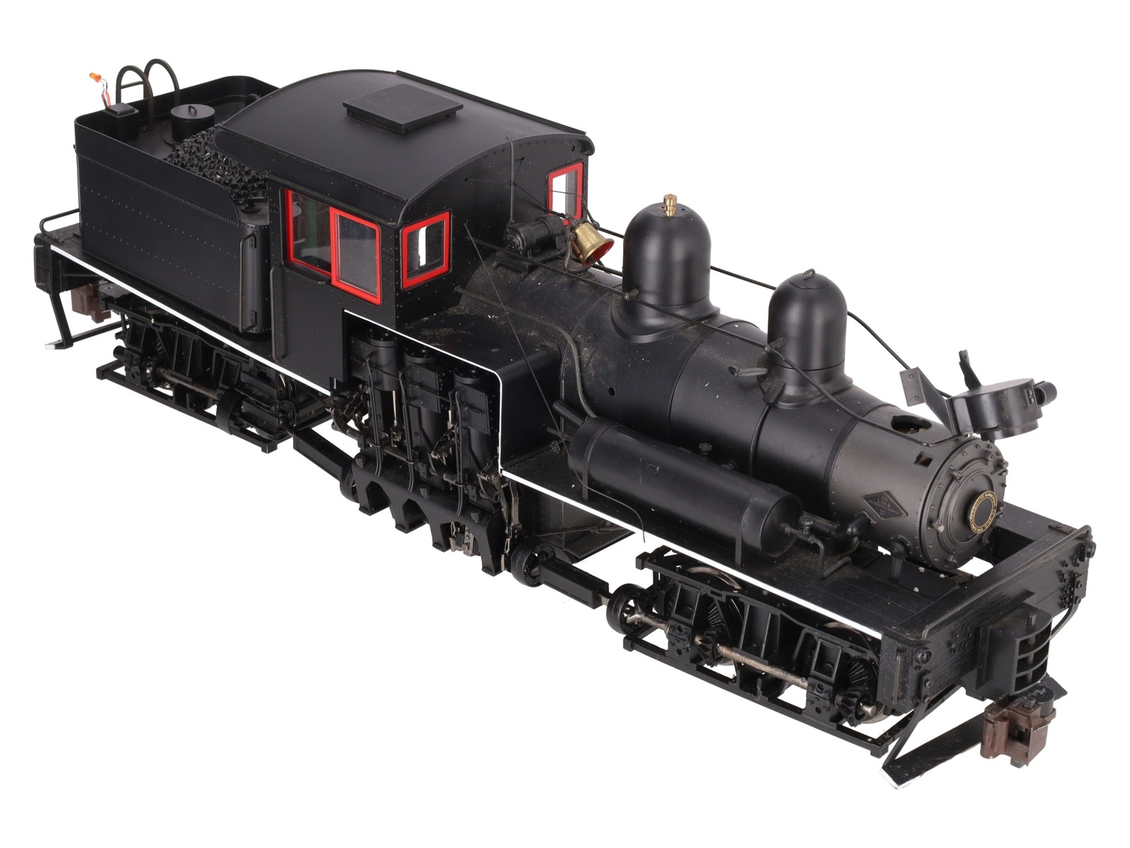Bachmann 82198 G Unlettered 38 Ton Two Truck Steam Shay with Red & White Trim