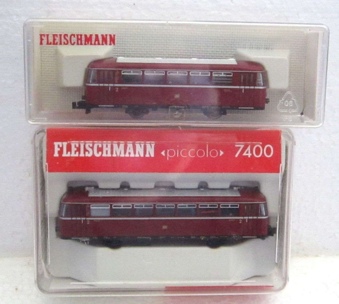 FLEISCHMANN 7400 7401K N DB VT95 DIESEL RAIL BUS & PASSENGER CAR SET OVP TESTED
