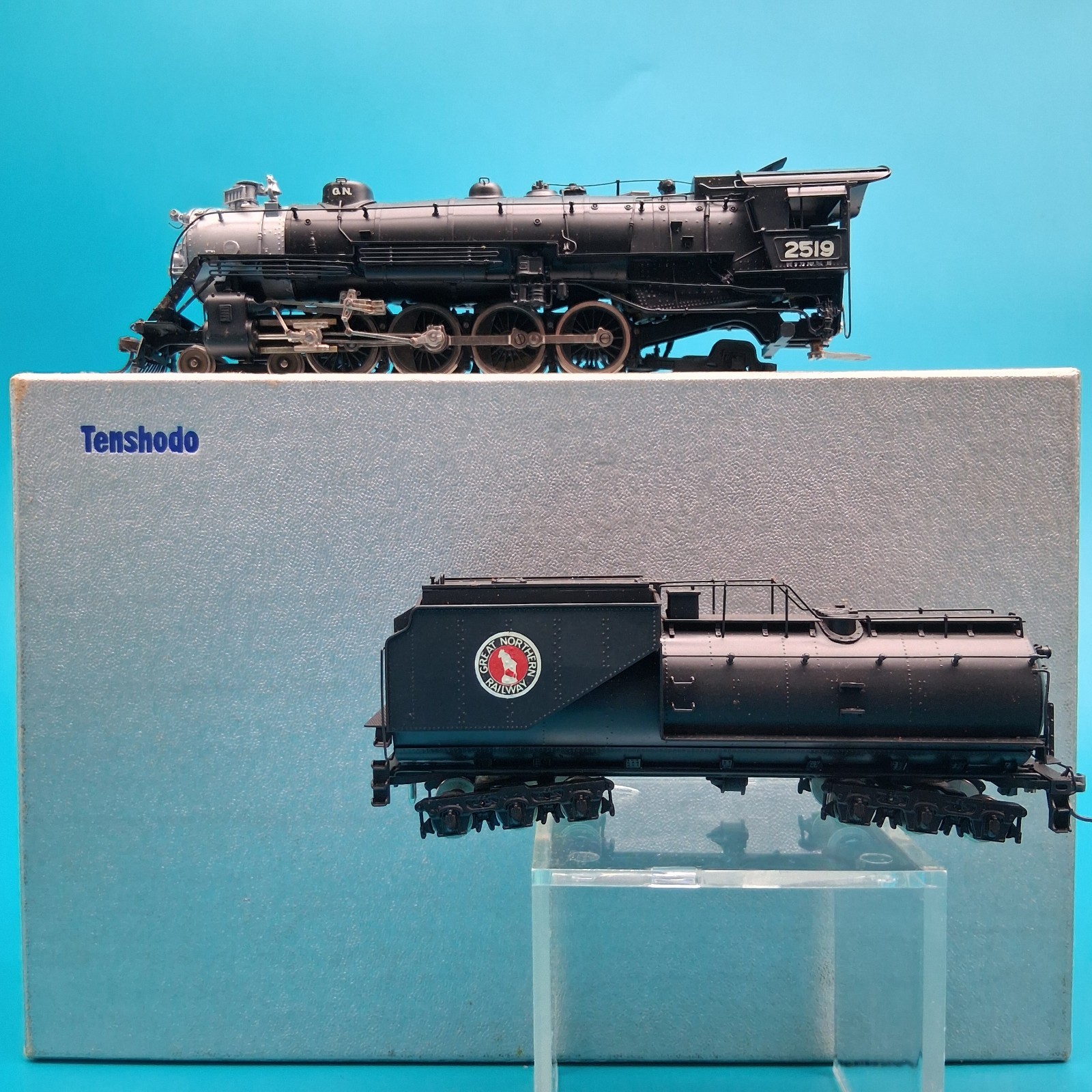 PFM Tenshodo Brass HO Gauge Great Northern 4-8-2 Class P-2 Road # 2519 RUNS READ