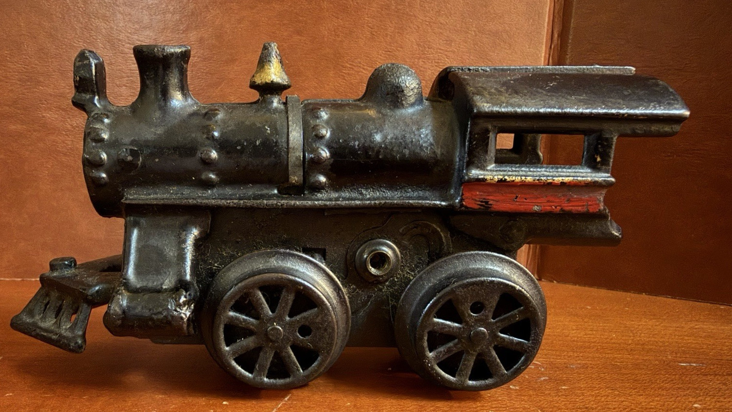 3 Antique Train Locomotive Engines -Hafner Cast Iron – Japan Nickle Plate – Desk