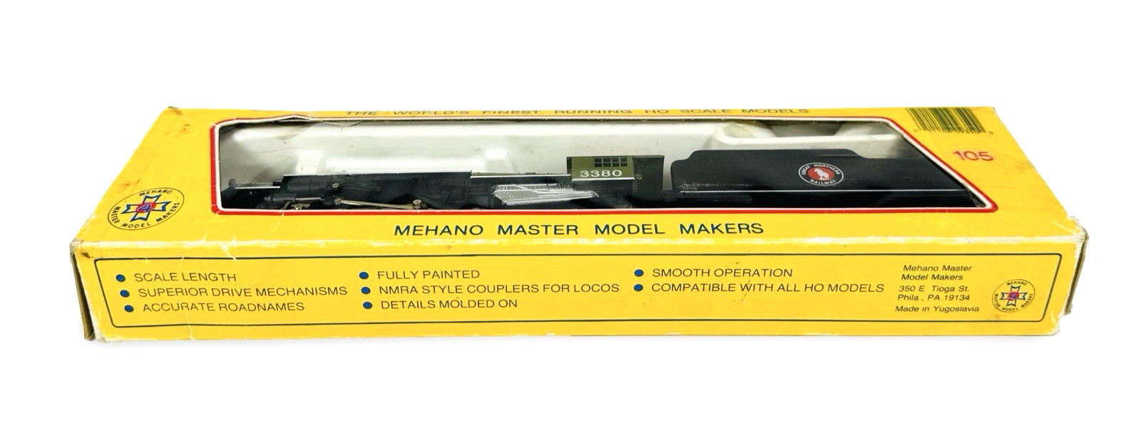 Mehano HO 1/87 Great Northern (#3380) Mikado 2-8-2 Steam Locomotive