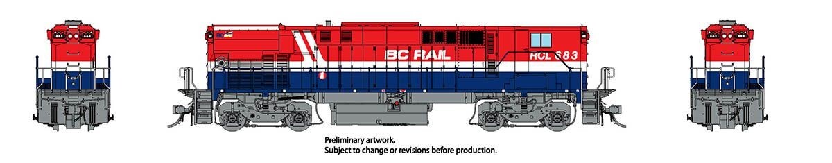 Rapido HO M420B + M420B (DC/DCC/Sound): BCR – Red, White & Blue Hockey Stick: #R