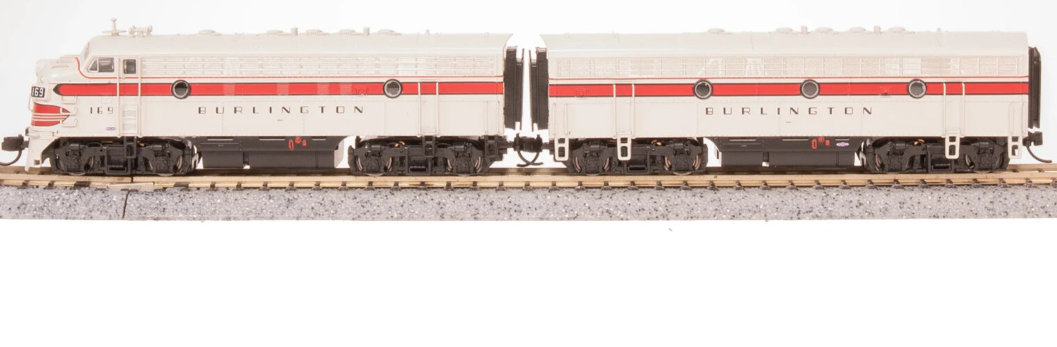 BROADWAY LIMITED 9246 N EMD F7 AB SET CBQ 169A/169B A-unit Paragon4 Sound/DC/DCC