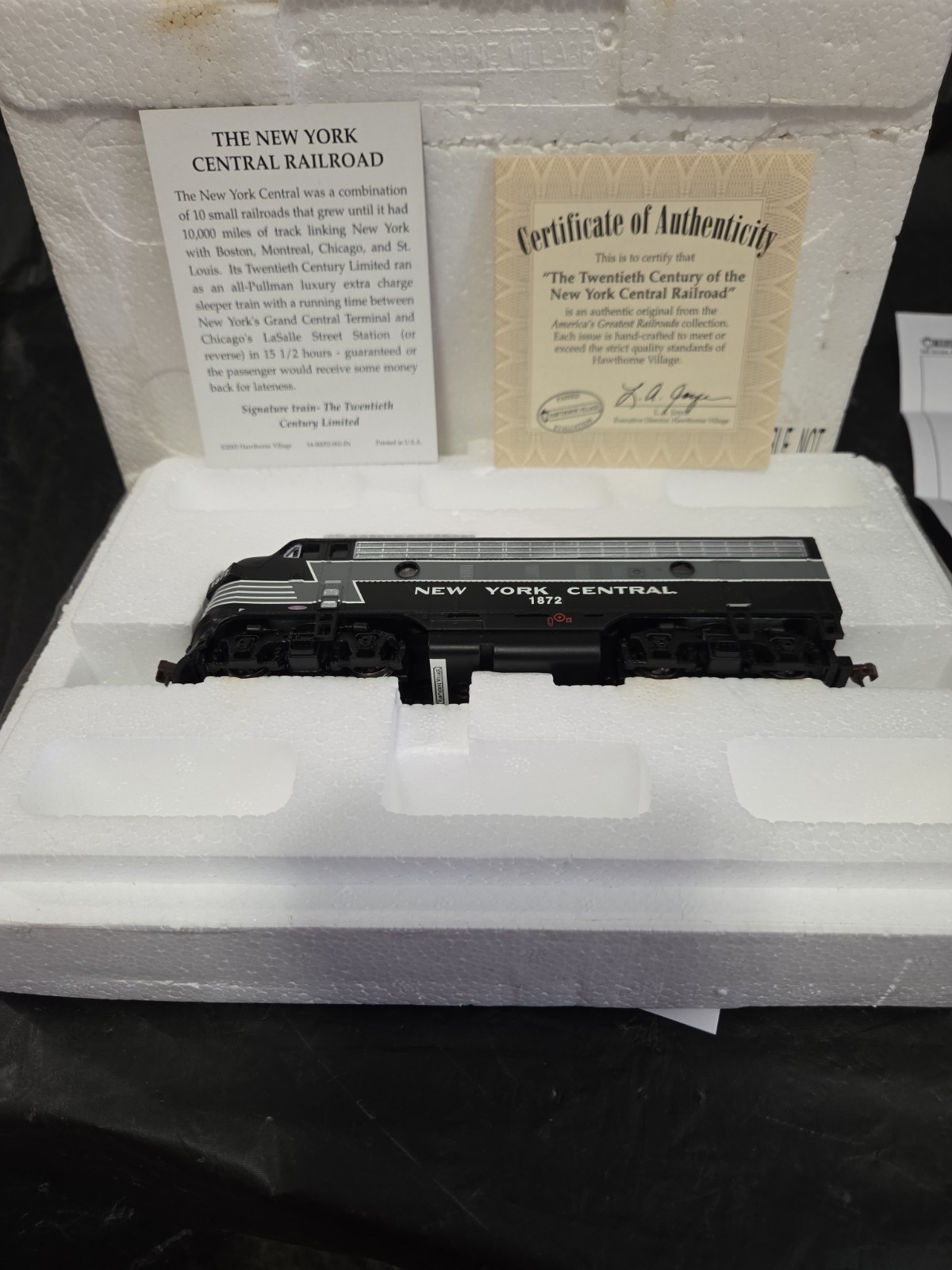 Hawthorne Village train locomotive NEW YORK CENTRAL 1872