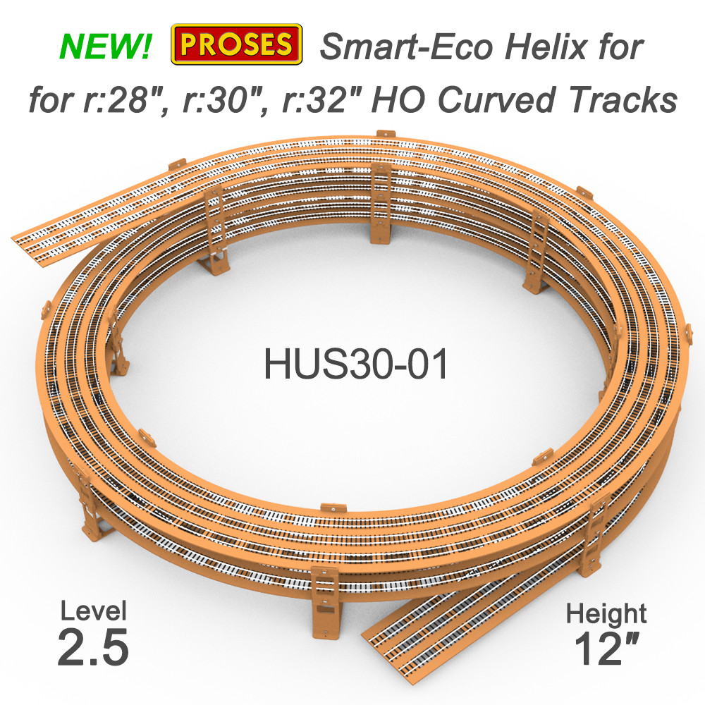 HUS30-01 12″ Fixed Height, 2.5 Level Helix For R:28″ – R:30″ – R:32″ Tracks