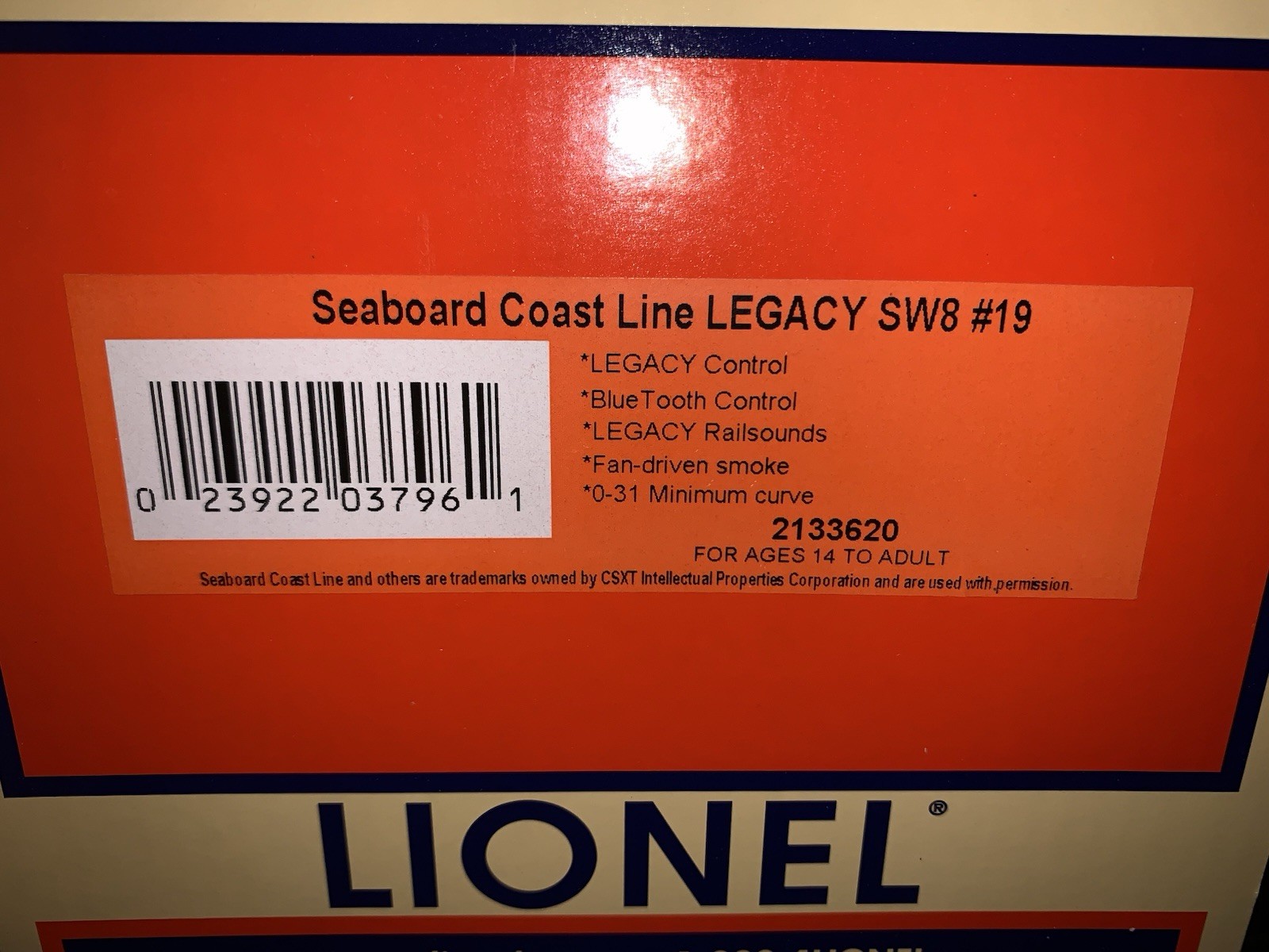 LIONEL LEGACY SEABOARD COAST LINE SW8 DIESEL SWITCHER ENGINE 2133620! O SCALE