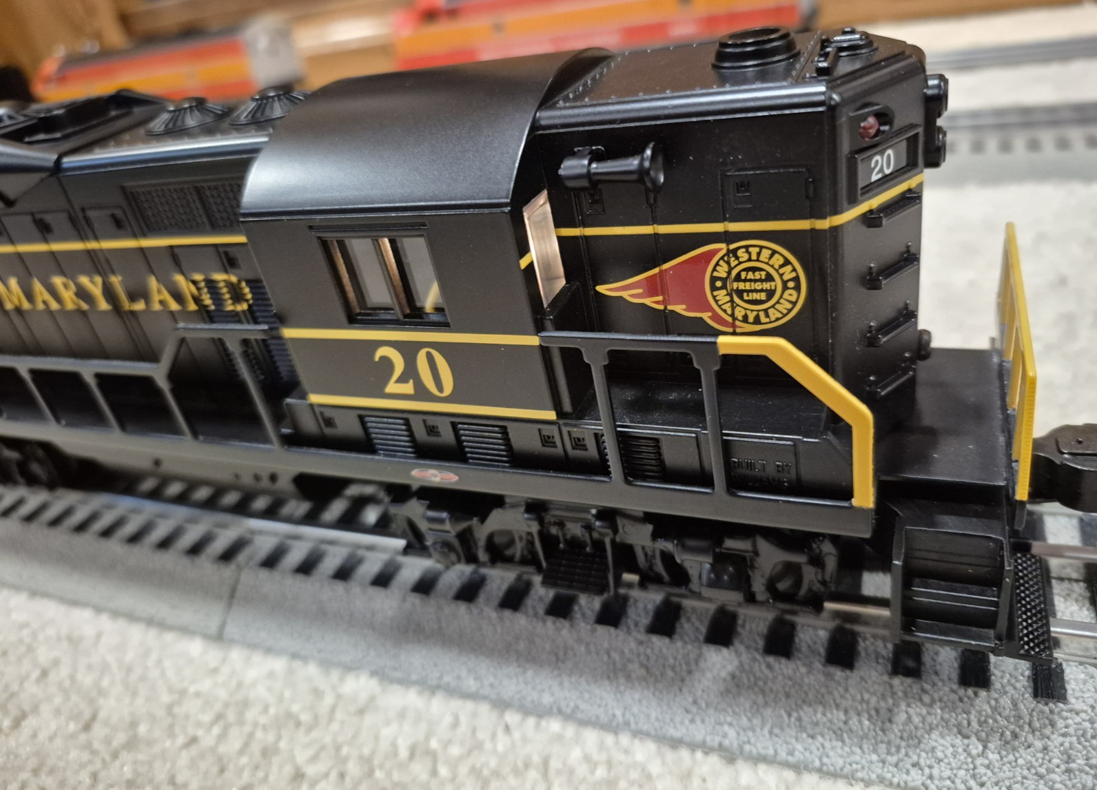 Williams O Gauge Western Maryland Fireball GP-9 Diesel W/Trueblast Horn/ Bell LN