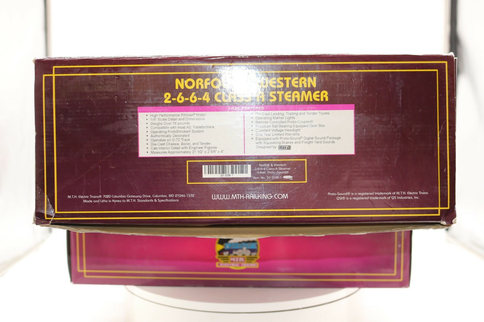 MTH Premier 20-3036-1 N&W Class A 2-6-6-4 #1218 O Scale 3-Rail Proto-Sound 1.0 O