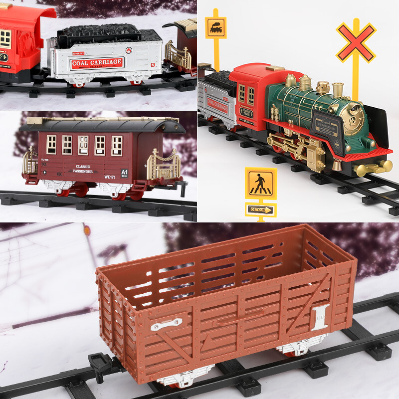 RC Train Toy Remote Control Train w/Smoke Real Sound Light Birthday Gift For Kid