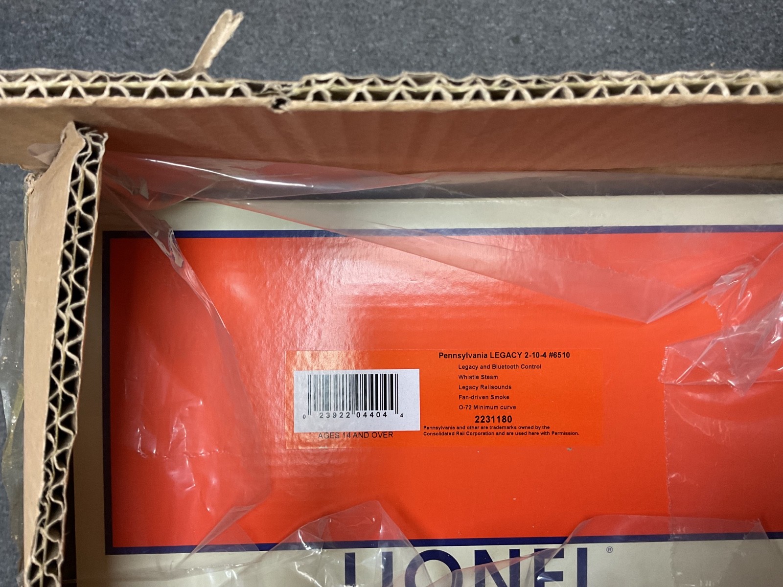 Lionel 2231180 Pennsylvania Legacy 2-10-4 Loco #6510 NOS in Factory Shipping Box