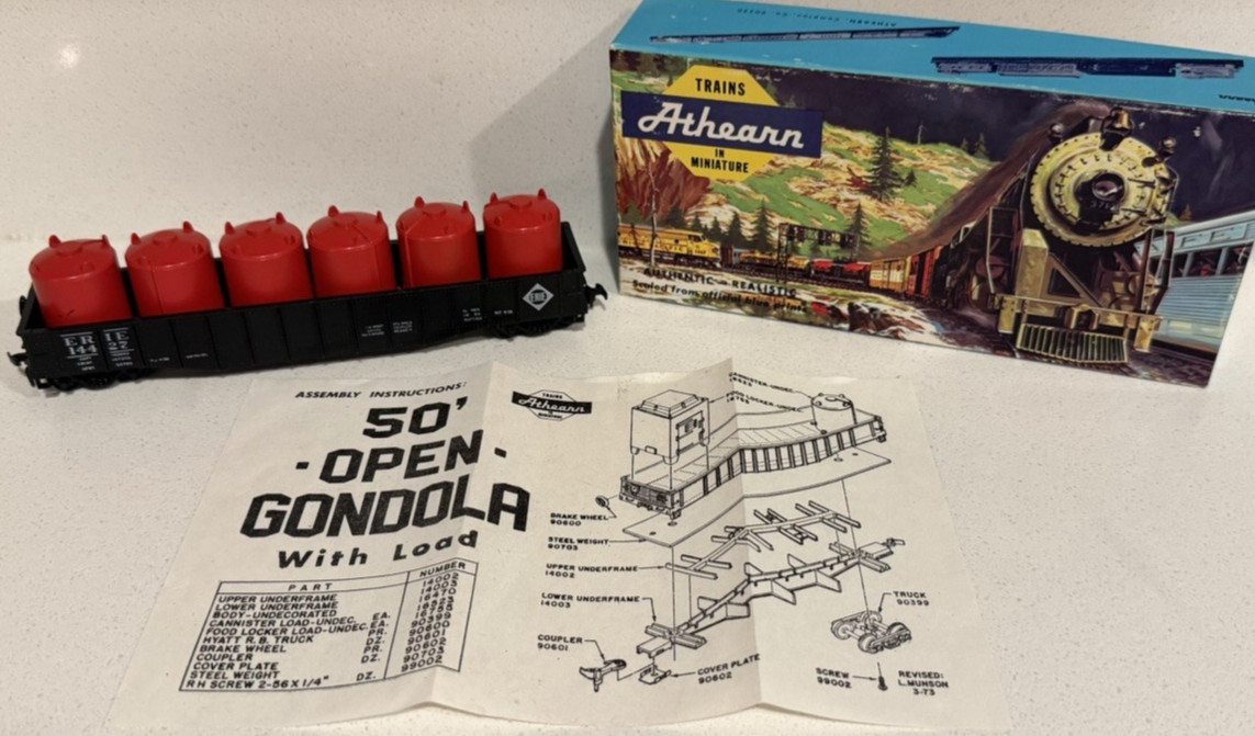 5 Athearn Blue Box HO scale complete Boxcar Flat Tank Gondola + instruction box