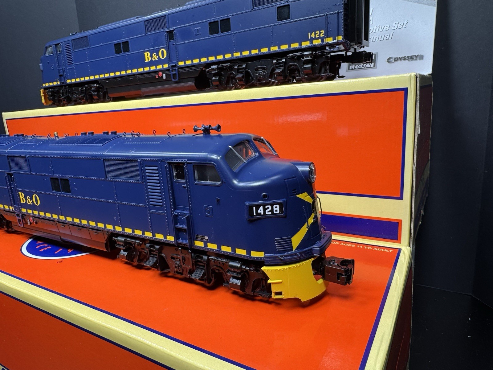 Lionel LEGACY 6-82829 Baltimore & Ohio E-7 diesel engine AA set #1422 #1428 EX