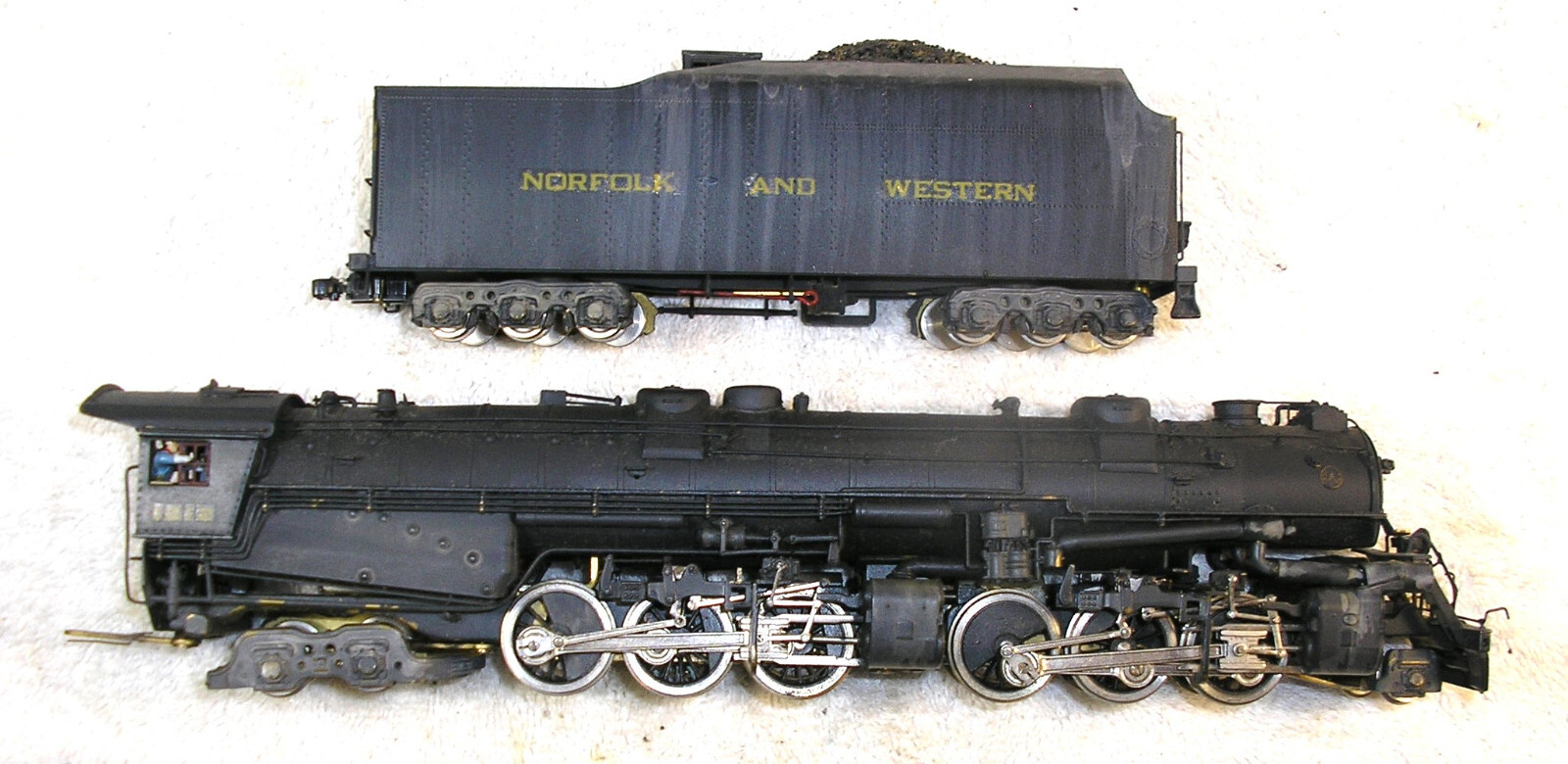 United HO Brass N&W 2-6-6-4 A Class #1212 Weathered, Pittman Motor, Runs