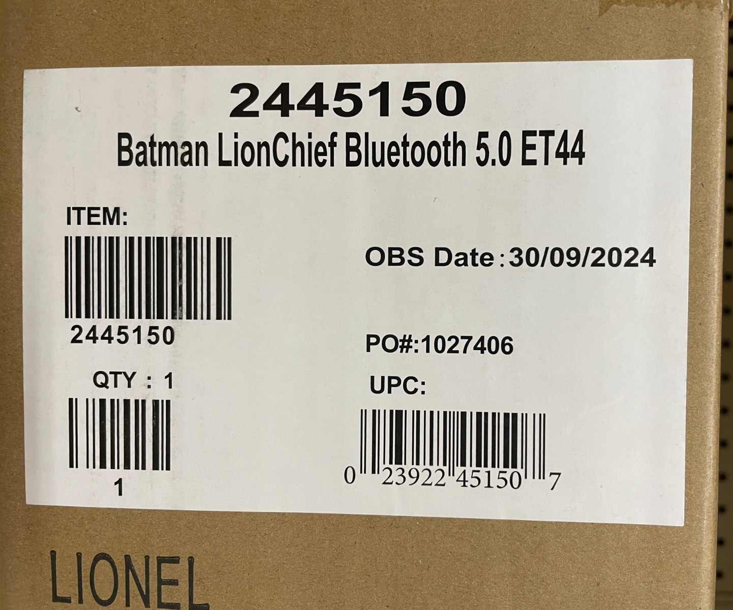 Lionel 2445150 Batman LionChief ET44 DC Dark Knight Diesel Locomotive – NEW