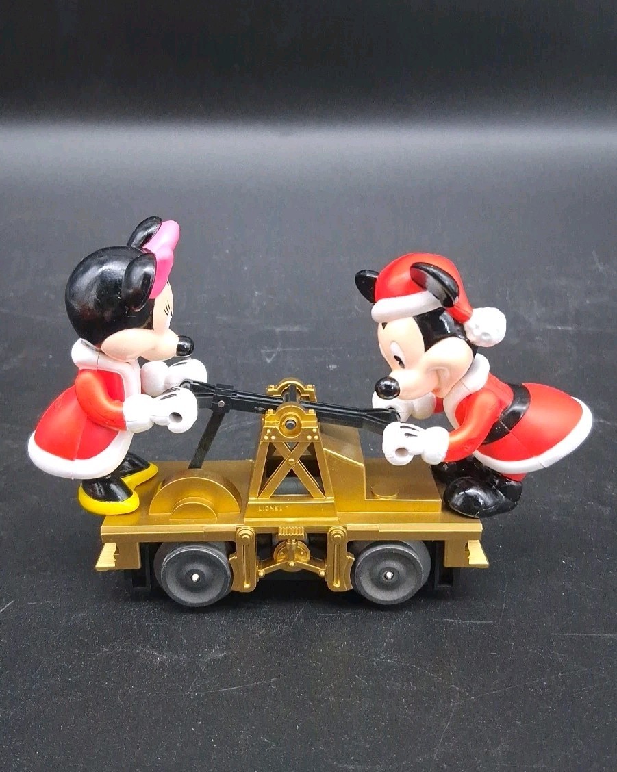 (B) Lionel 6-18433 Mickey Minnie Mouse Disney Christmas Handcar O Gauge