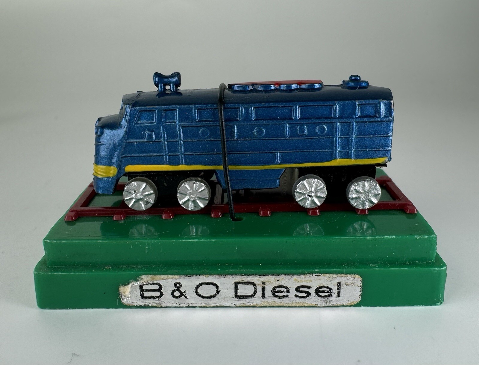 Vintage Lot of 2 Mini Classic Die Cast Metal Train Engine w/ Display Cases JAPAN
