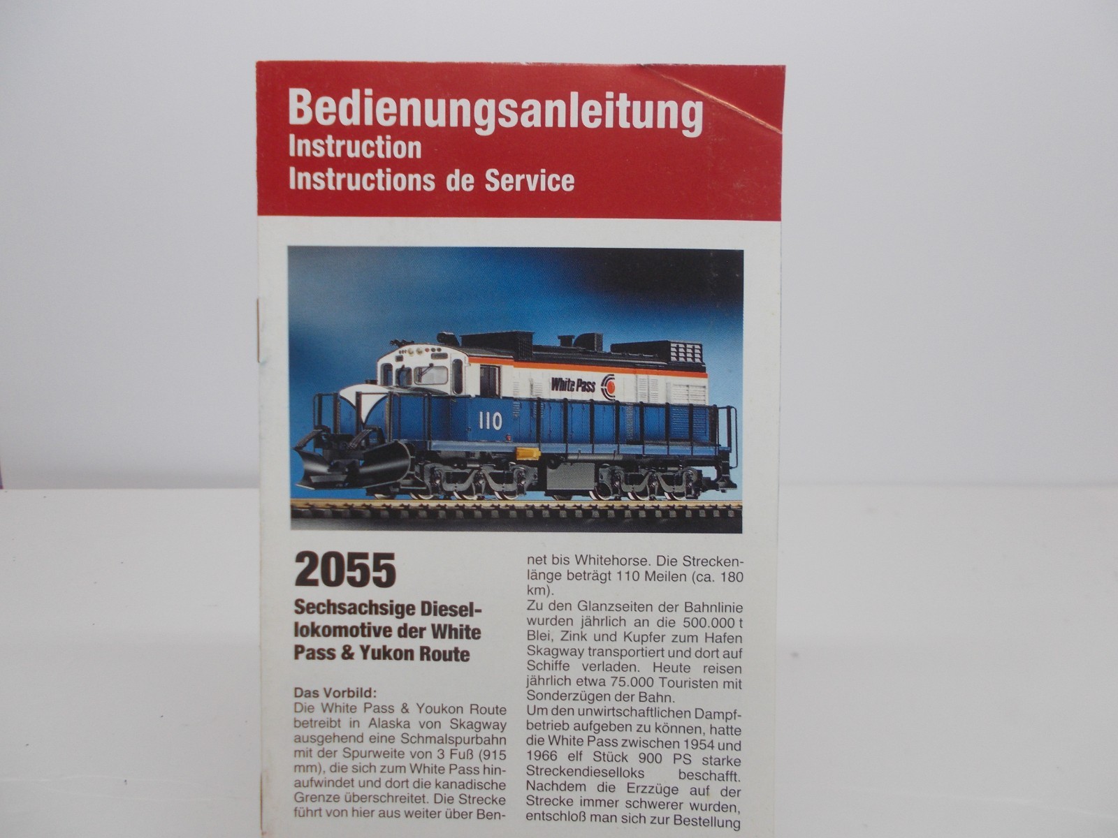 L G B # 2055 ~ WHITE PASS DIESEL LOCOMOTIVE # 110 ~ RUNS FINE ~ G SCALE