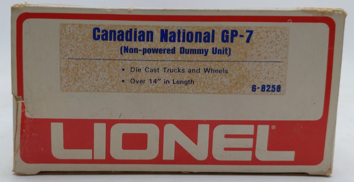 Lionel 6-8258 O Gauge Canadian National GP7 Non-Powered Diesel Locomotive/Box