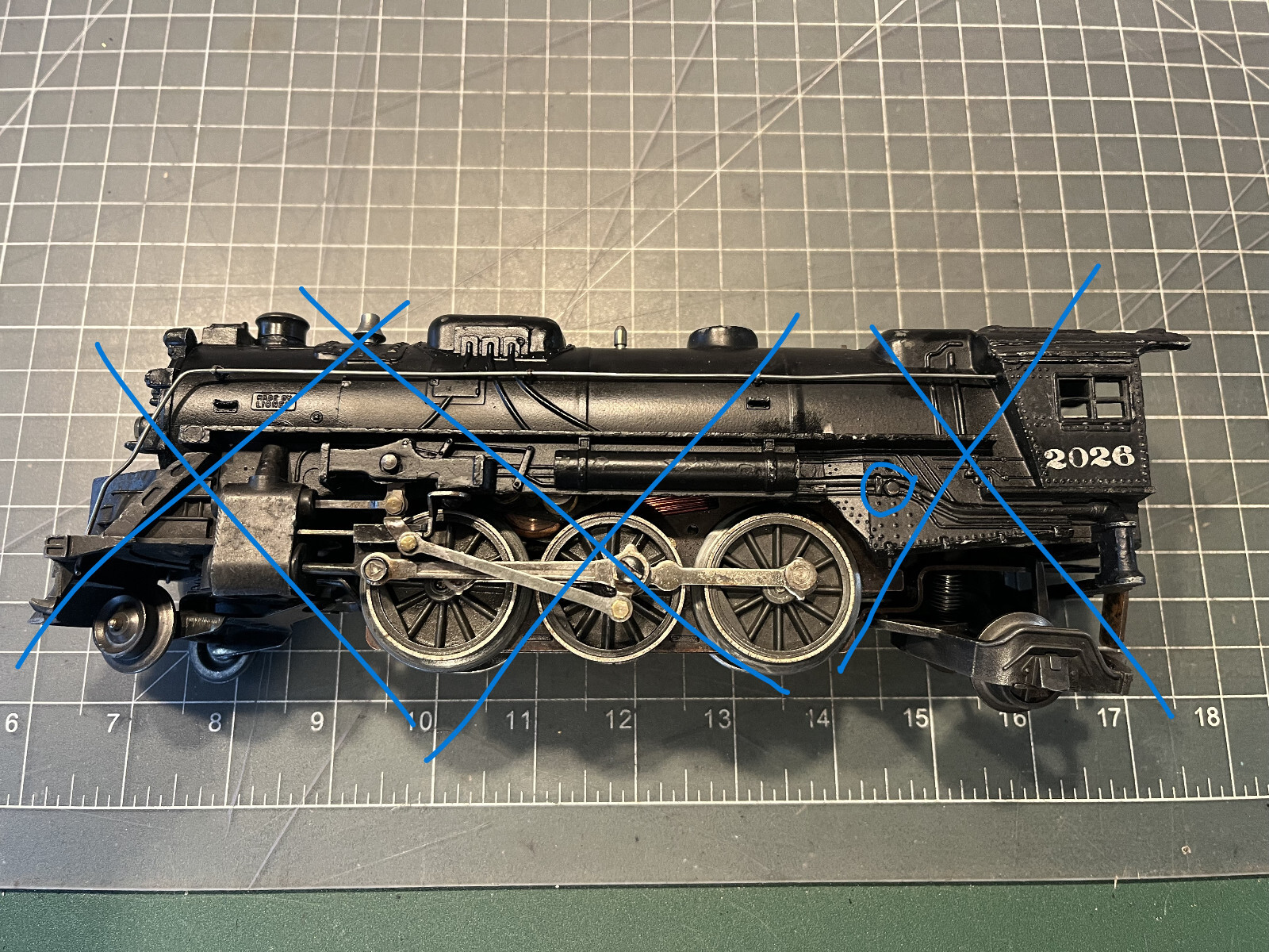 Lionel Train 2026 2037 2018 2029 Locomotive REAR MOTOR MOUNTING BAR PART LOT F