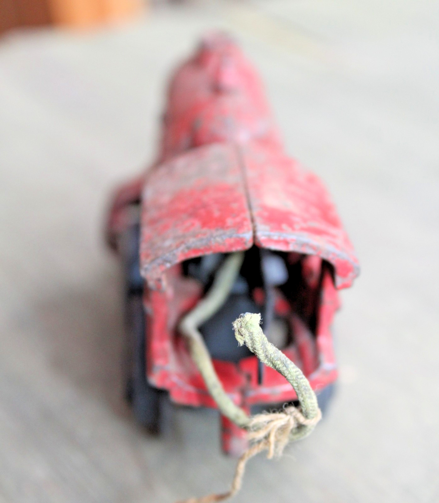 American Flyer Prewar Windup Red Locomotive Runs w/Headlight Wire b2
