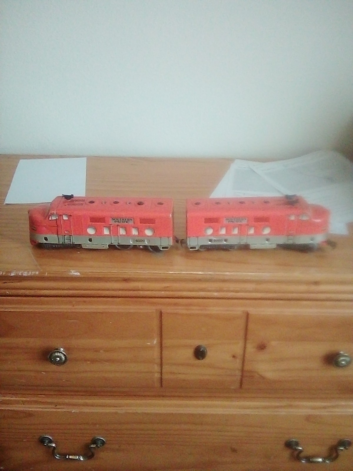 Marx Trains O Gauge Southern Pacific 6000 Powered And Dummy & Matching Caboose