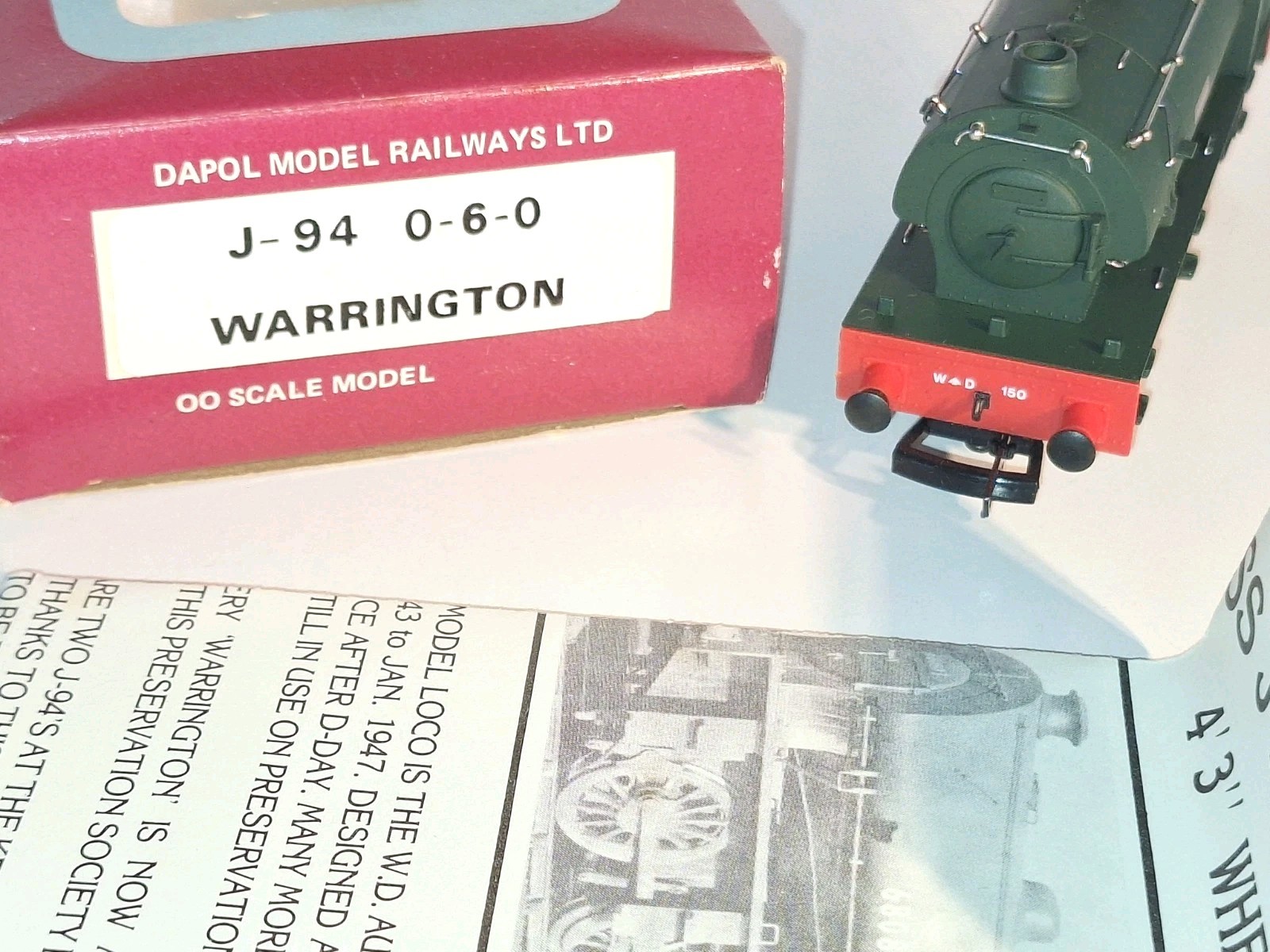 Dapol D7 WD Tank Loco Warrington. New Old Stock. Mint Cond. 2 Rail DC Boxed. OO