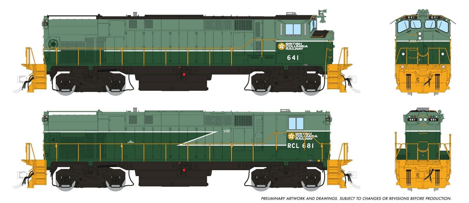 Rapido HO M420 + M420B (DC/Silent): BCR – Two-Tone Green Scheme: #641 + #681