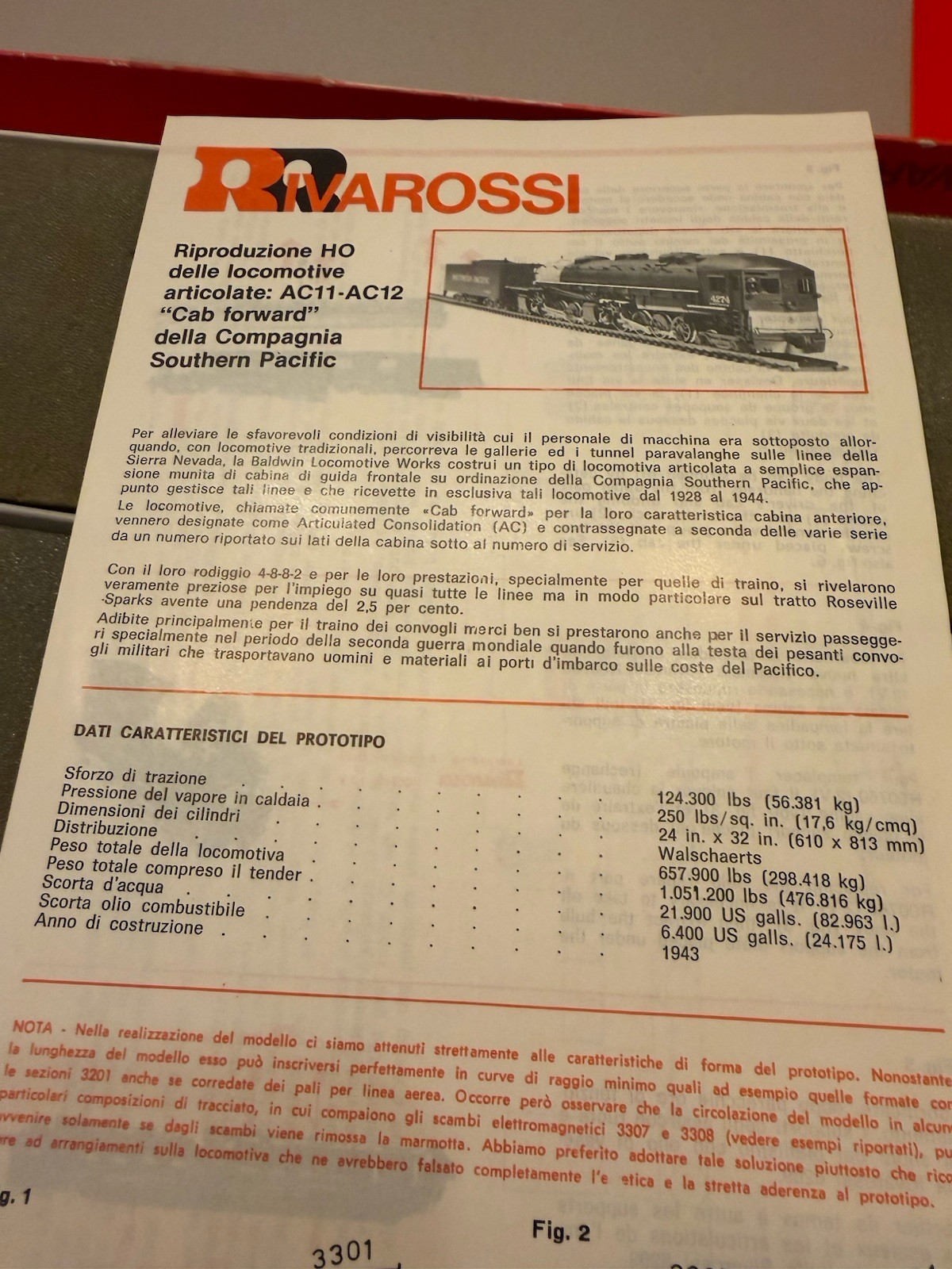 Rivarossi 1570 4-8-8-2 AC-11 Cab Forward Southern PAcific Diesel Locomotive